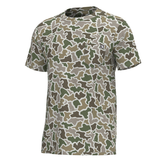Local Boy S/S Heather-Blend Crew (Dog & Moon Camo)
