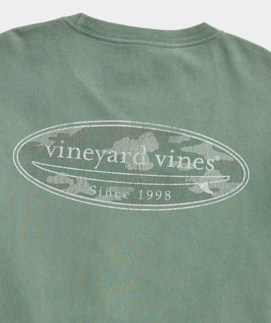 Vineyard Vines Camo Fill Surf SS Pocket Tee (Olive Dusk)