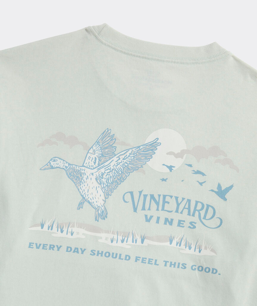 Vineyard Vines Duck Over Marsh LS Pocket Tee (Seacliff Blue Hint)