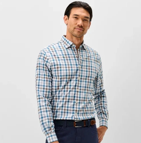 Johnnie-O Everyday Performance Button Down Shirt (Cay Exploded Gingham)