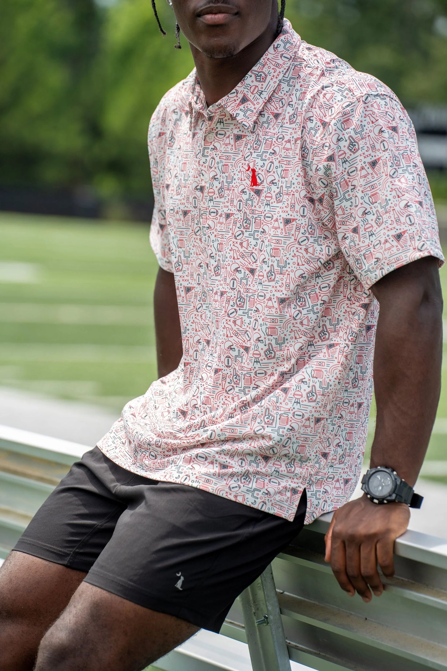 Local Boy Dirty Myrtle Polo- Collegiate Gameday Polo (GA) (Red)
