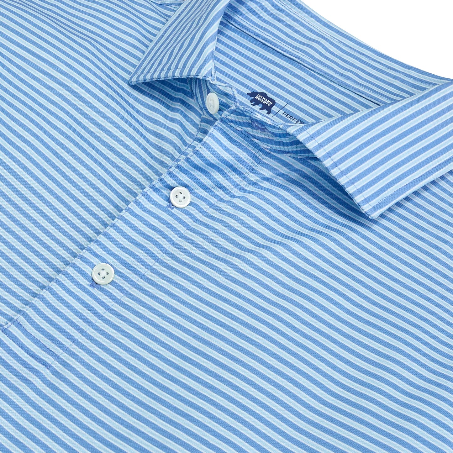 Onward Reserve Trophy Stripe Performance Pique Polo (Dutch Canal)