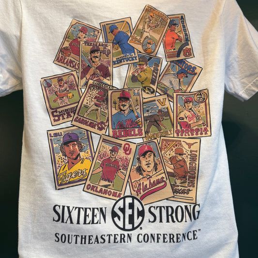 SEC Baseball Cards T-Shirt (WHITE)
