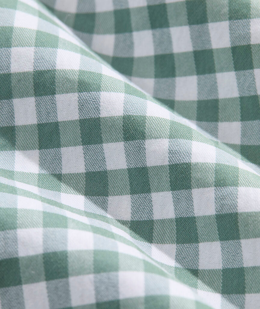 Vineyard Vines Performance Cotton Skysail Gingham Shirt (Olive Dusk)