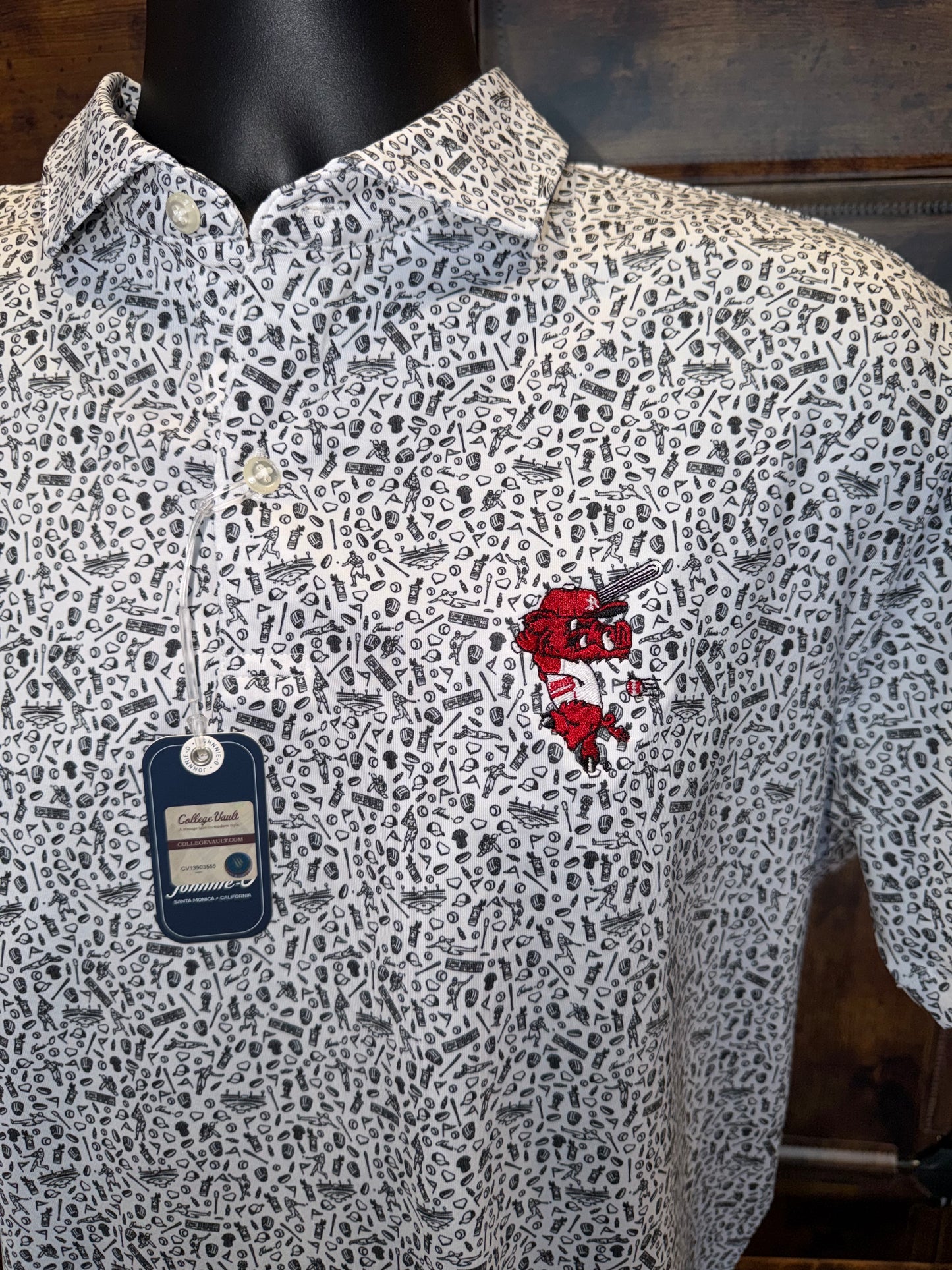 Johnnie-O Arkansas Batting Hog Vault Logo Rally Cap Polo