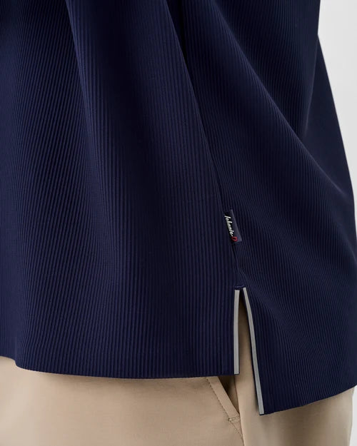 Johnnie-O Hoppin Ribbed Knit Performance Hoodie (Navy)