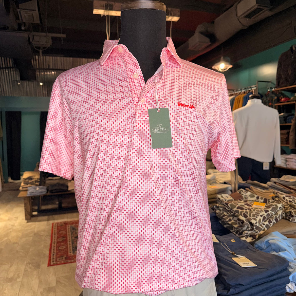 GenTeal Trellis ‘Wolves Up’ Polo (Red)