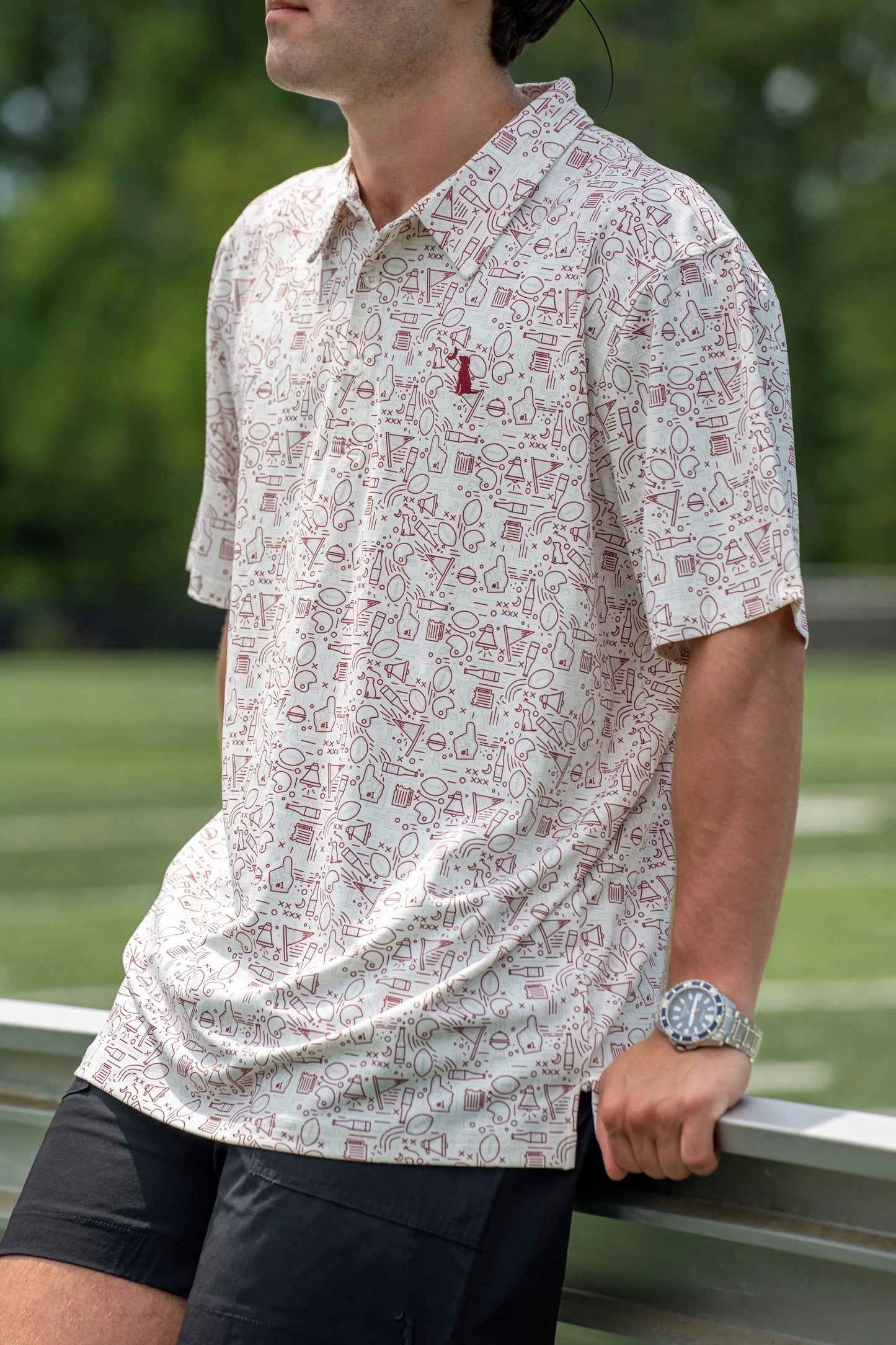 Local Boy Dirty Myrtle Polo- Collegiate Gameday Polo (A&M/MS State) (Maroon)