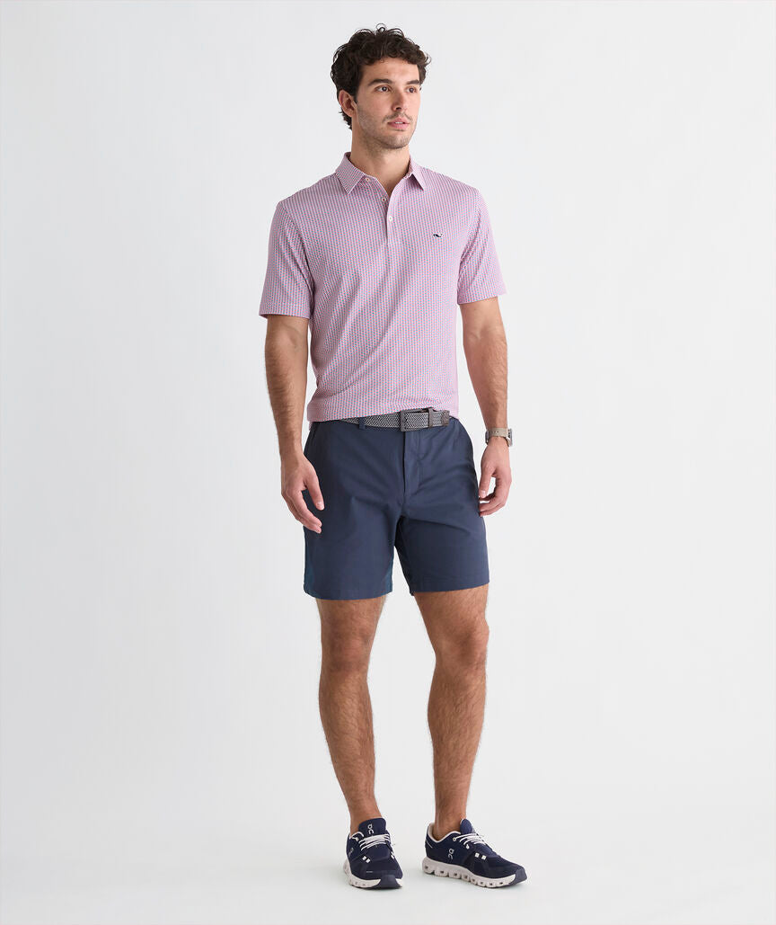 Vineyard Vines Performance Printed Sankaty Polo - Whale Tail RWB