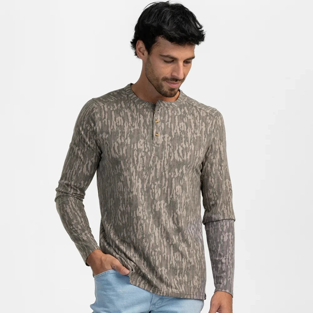 Southern Shirt Max Comfort LS Henley (Tree Bark)