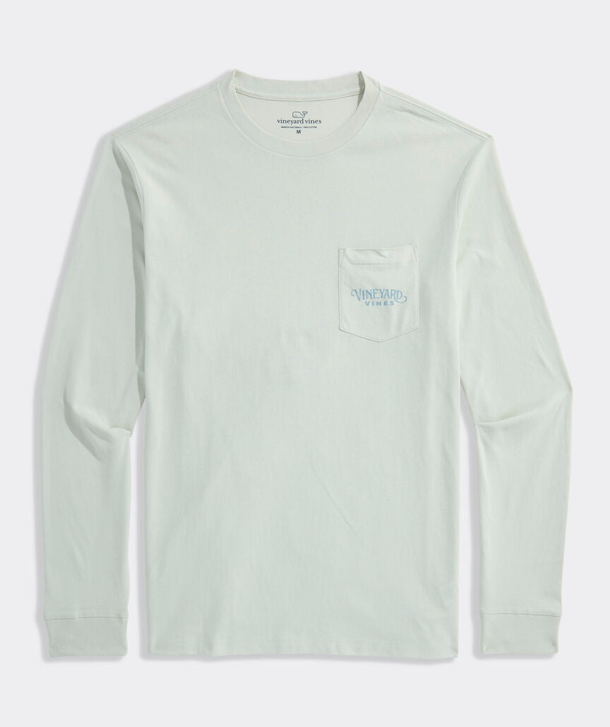 Vineyard Vines Duck Over Marsh LS Pocket Tee (Seacliff Blue Hint)