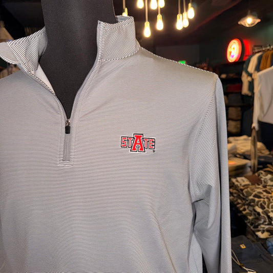 GenTeal Venture Pinstripe A-State Quarter-Zip (Charcoal)