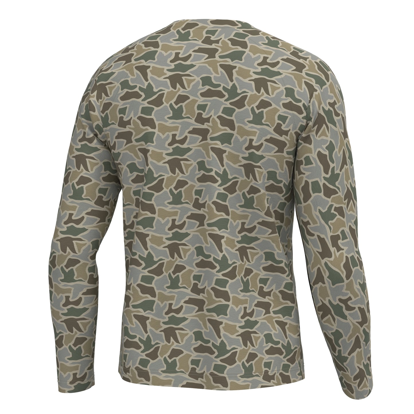 Local Boy L/S Heather-Blend Crew (Sand Duck Camo)