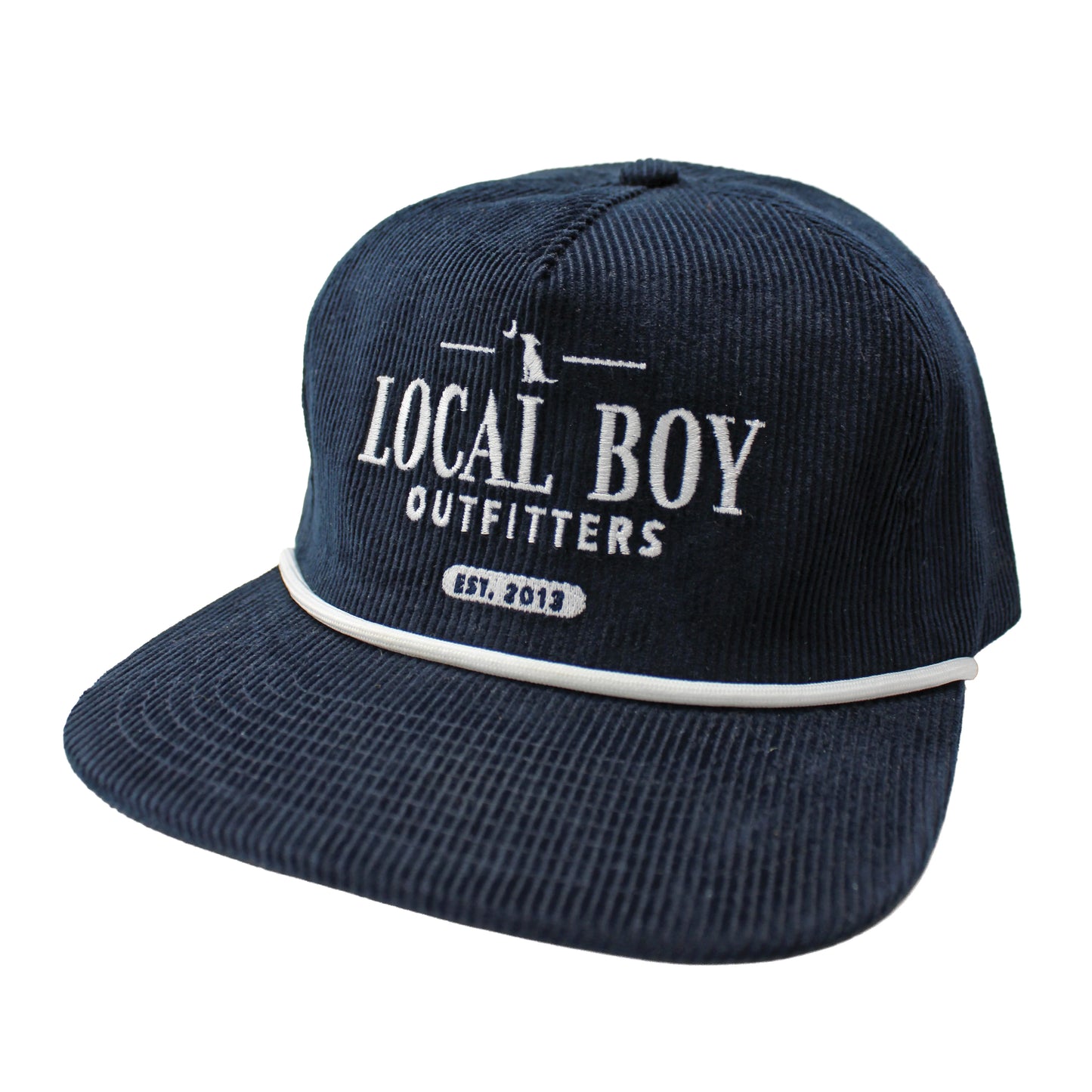 Local Boy Lucky Text Corduroy Hat (Navy)