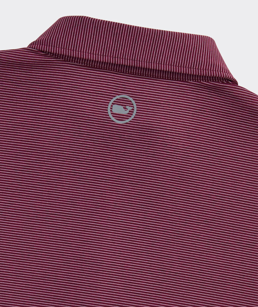 Vineyard Vines Performance St. Jean Stripe Sankaty Polo (Costal Crimson)