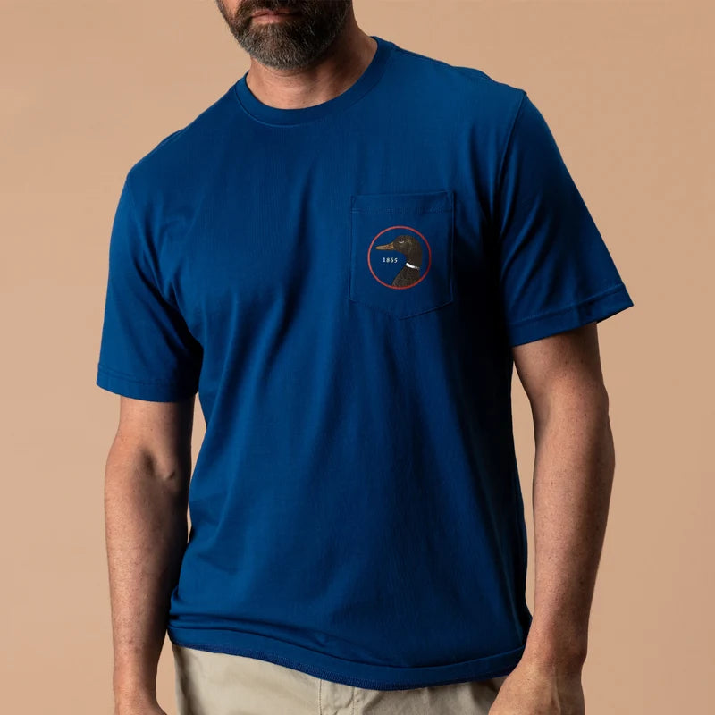 Duck Head Logo Short Sleeve T-Shirt (Navy Peony)