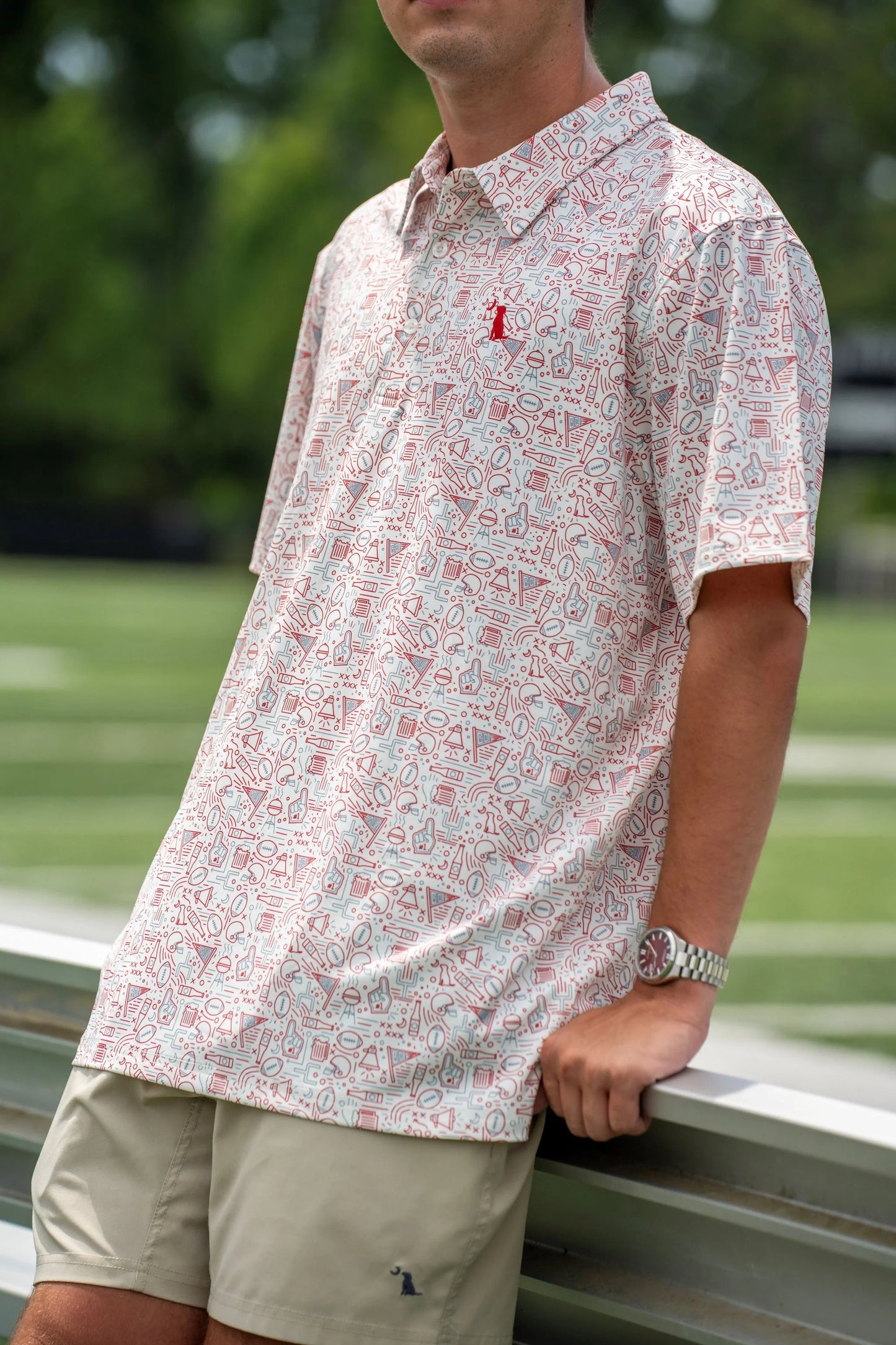 Local Boy Dirty Myrtle Polo- Collegiate Gameday Polo (AL/AR) (Crimson)