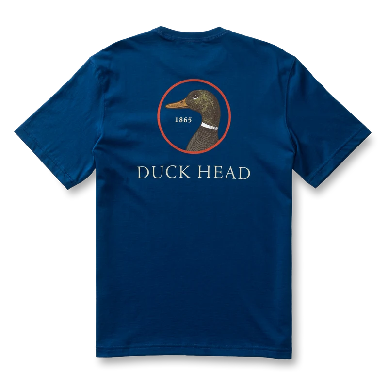 Duck Head Logo Short Sleeve T-Shirt (Navy Peony)