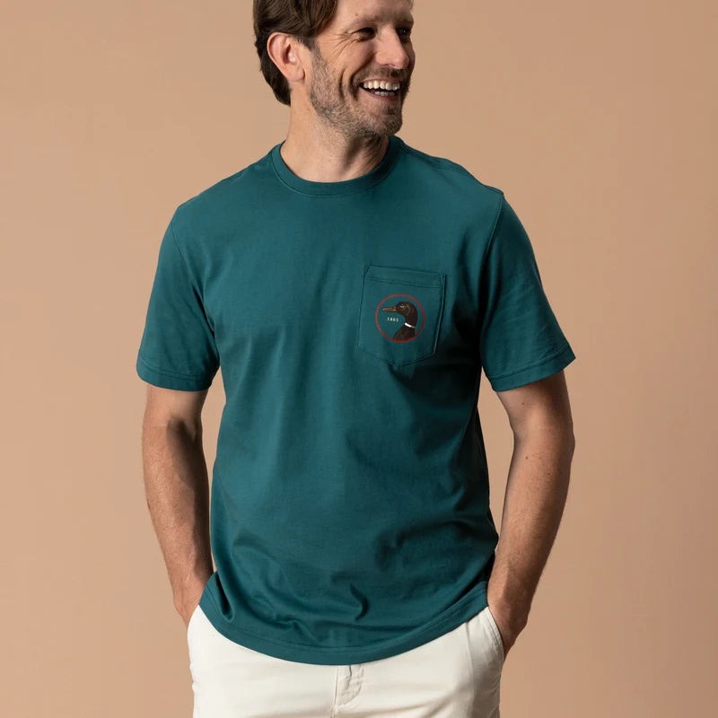 Duck Head Logo Short Sleeve T-Shirt (Midnight Teal)
