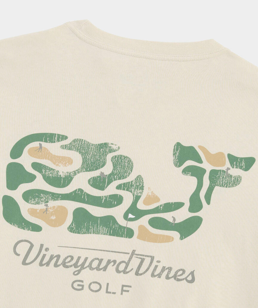 Vineyard Vines Golf Course Whale Short-Sleeve Pocket Tee (Stone)