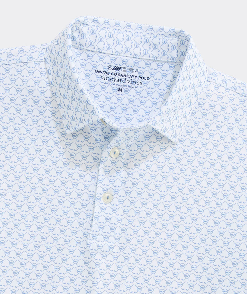 Vineyard Vines Performance Printed Sankaty Polo - Crossed Golf Ball