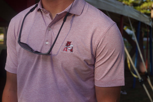 Johnnie-O 'Hog' Leaning on 'A' Vault Logo Lyndonn Polo (Crimson)