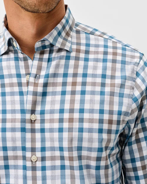 Johnnie-O Everyday Performance Button Down Shirt (Cay Exploded Gingham)