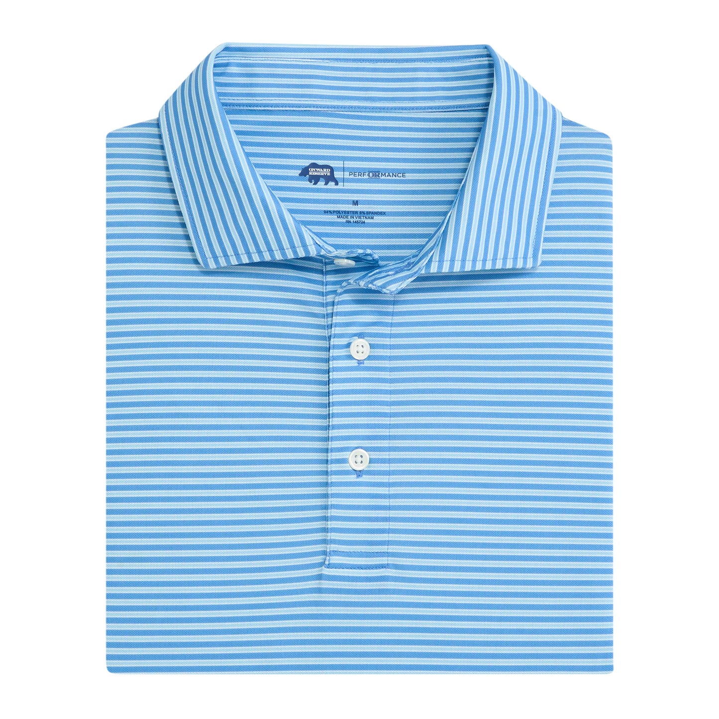 Onward Reserve Trophy Stripe Performance Pique Polo (Dutch Canal)