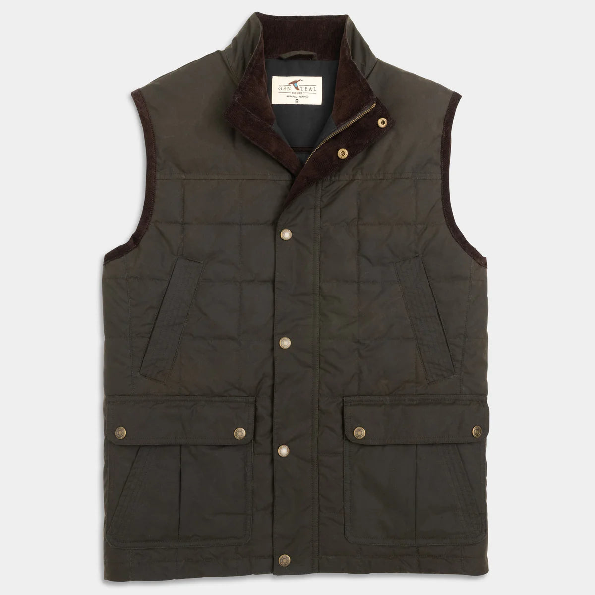 GenTeal Merritt Waxed Cotton Vest- Chocolate