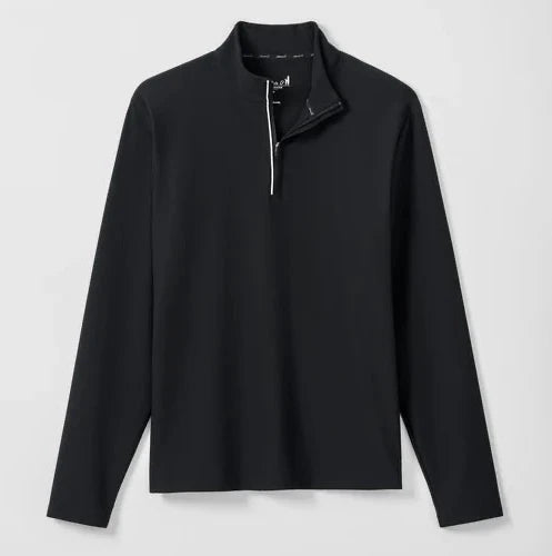 Johnnie-O Hoppin Ribbed Knit Performance Pullover (Black)