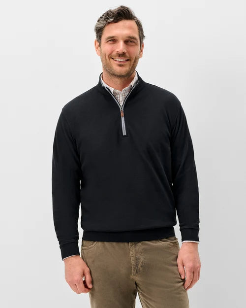 Johnnie-O Sully Quarter-Zip Pullover (Black)