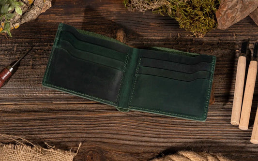 Leather Bi-Fold Wallet (Green)