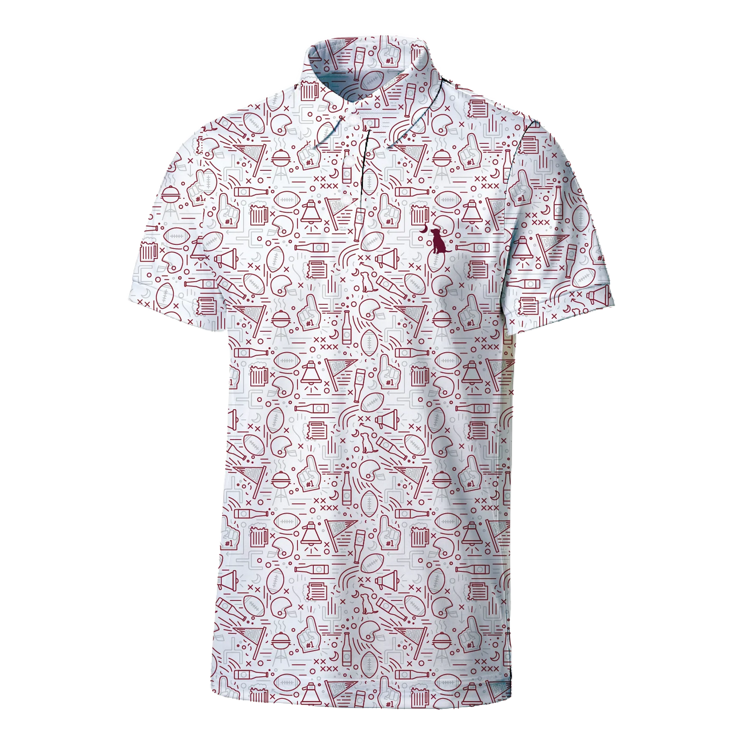 Local Boy Dirty Myrtle Polo- Collegiate Gameday Polo (A&M/MS State) (Maroon)