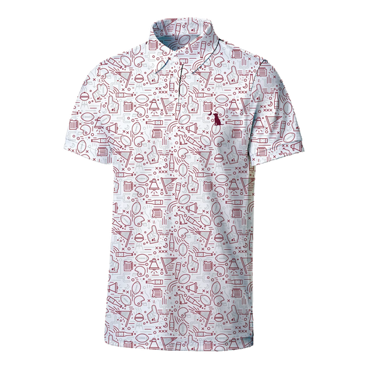 Local Boy Dirty Myrtle Polo- Collegiate Gameday Polo (A&M/MS State) (Maroon)
