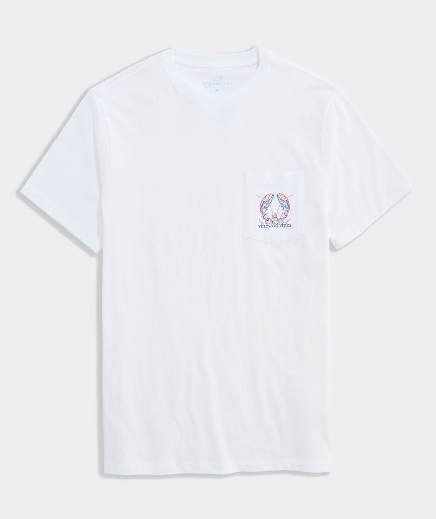 Vineyard Vines Tile Crawfish SS Pocket Tee - White Cap