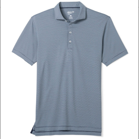 Johnnie-O Performance Jersey Polo- Lyndonn Stripe Navy Tonal