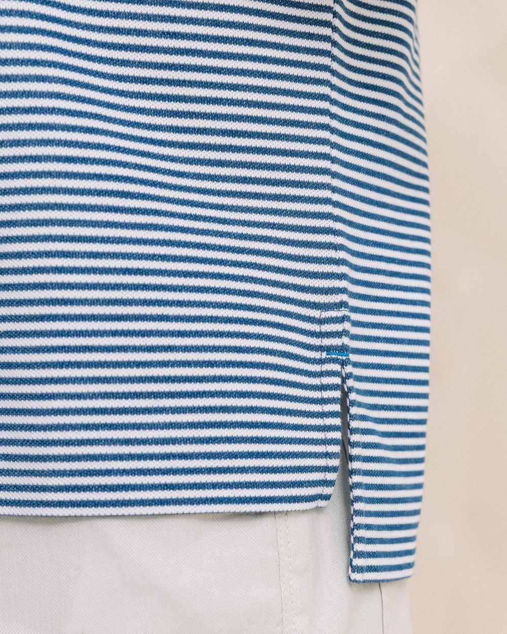 Southern Tide Stripped Skipjack Polo- Nautical Blue