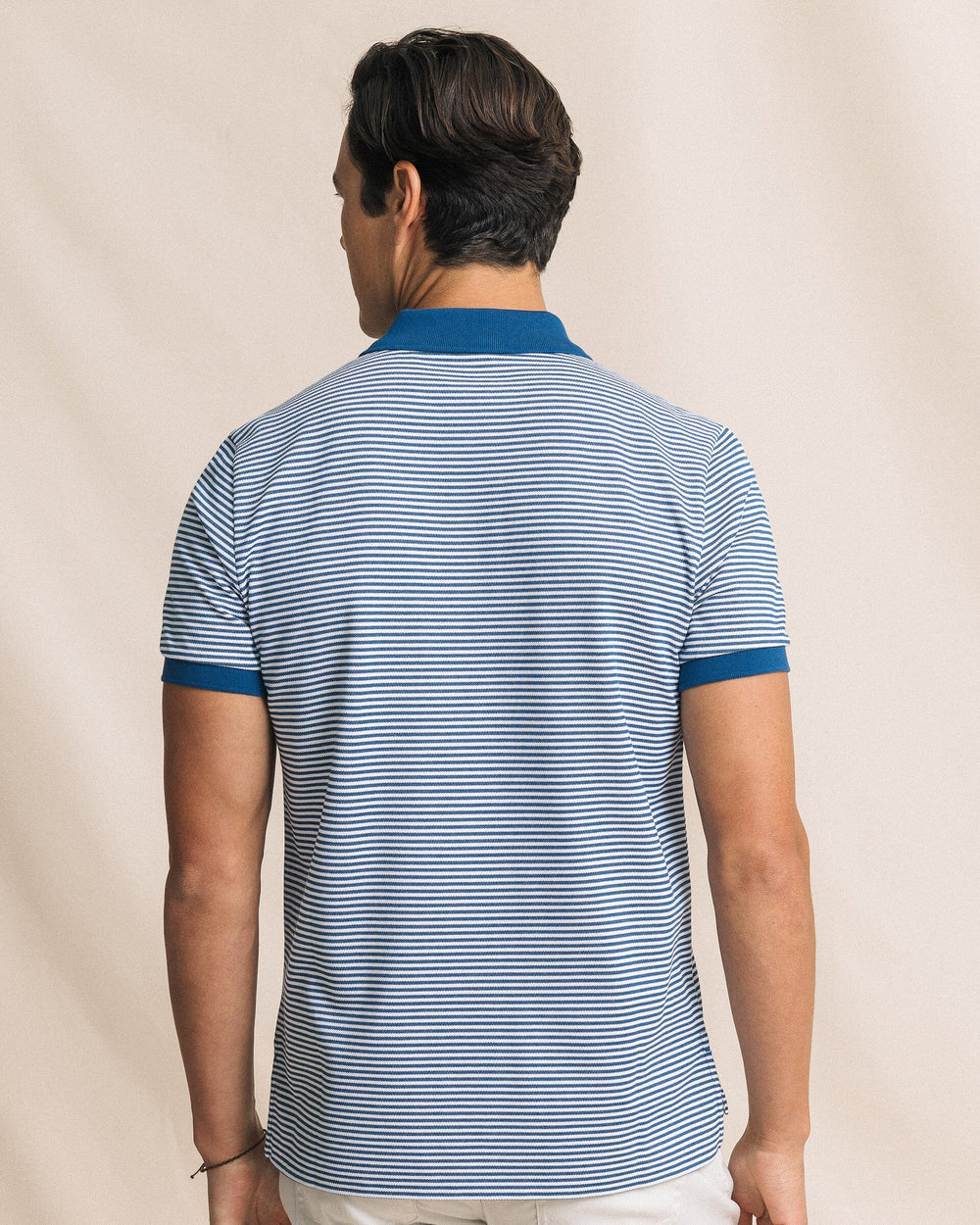 Southern Tide Stripped Skipjack Polo- Nautical Blue