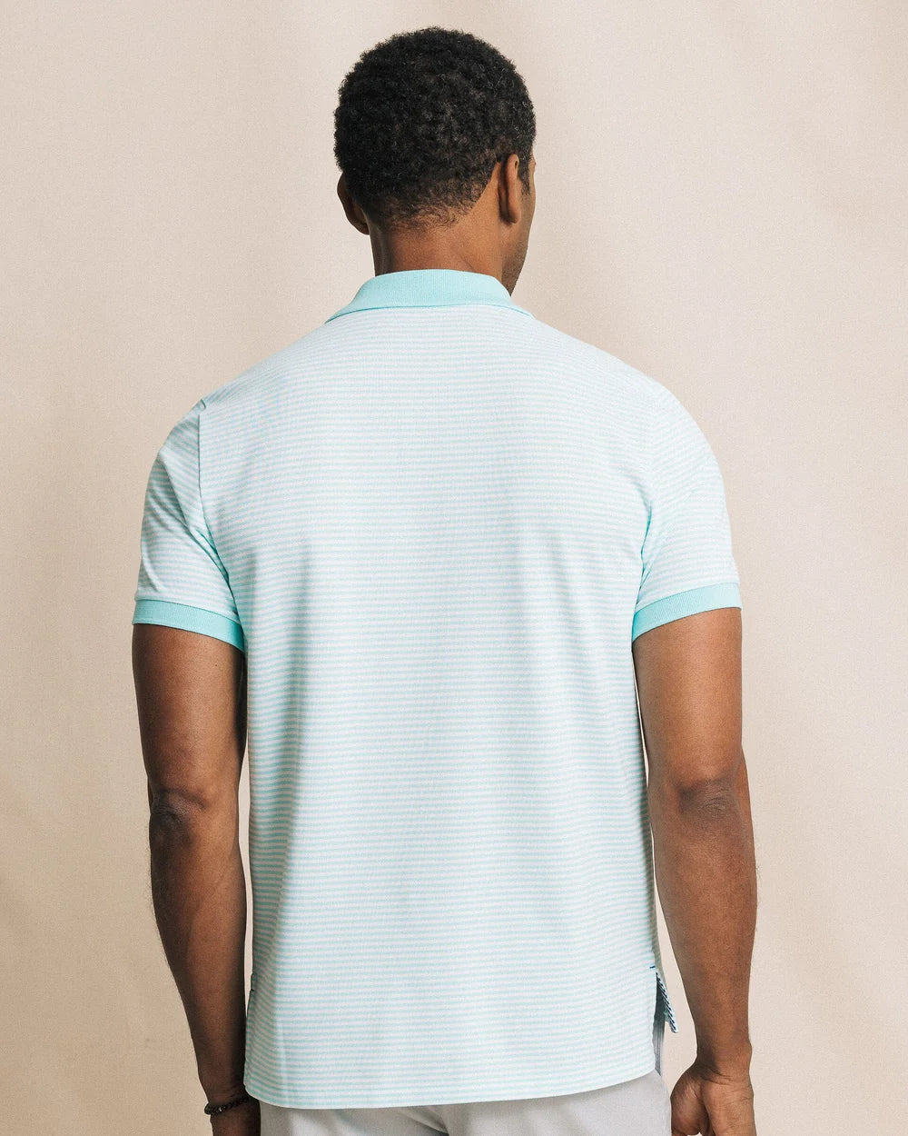 Southern Tide Stripped Skipjack Polo- Shore Blue