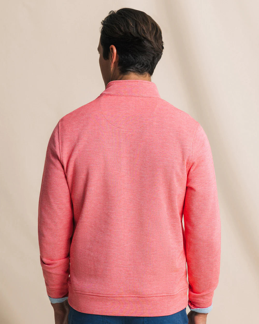Southern Tide Sandy Cover Pique Quarter Zip- Channel Marker Red