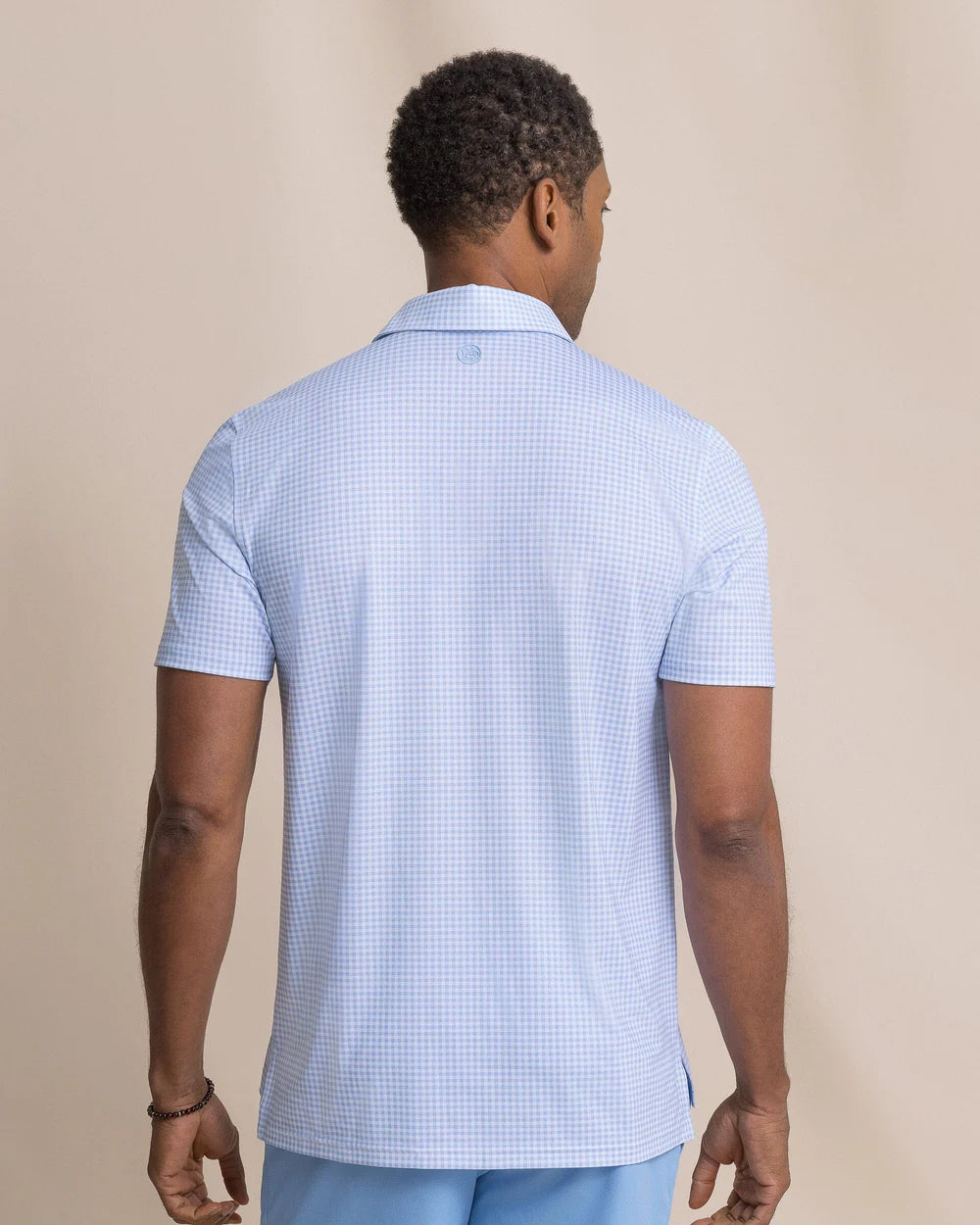 Southern Tide Driver Island View Gingham polo- Tide Blue