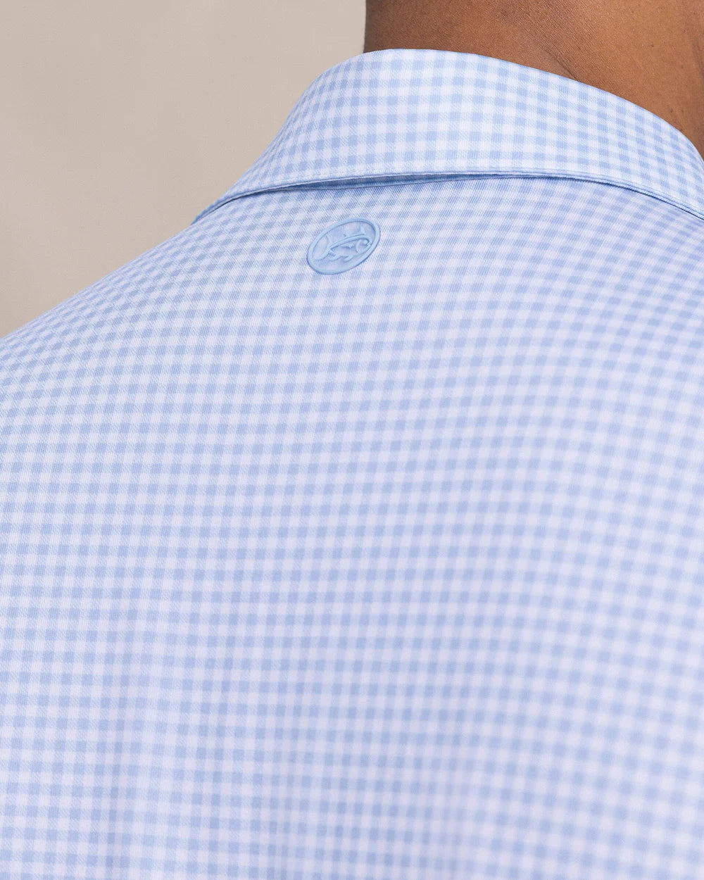 Southern Tide Driver Island View Gingham polo- Tide Blue