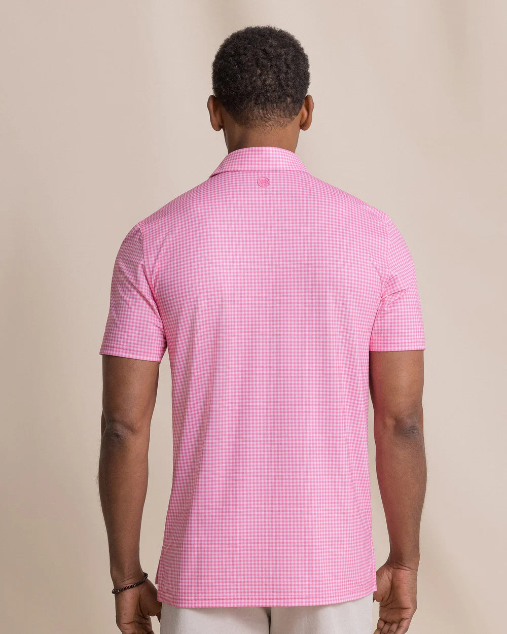 Southern Tide Driver Island View Gingham polo- Island Pink