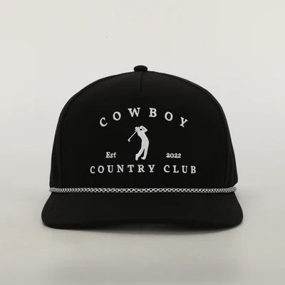 Cowboy Country Club Golfer Roped Hat (Black)