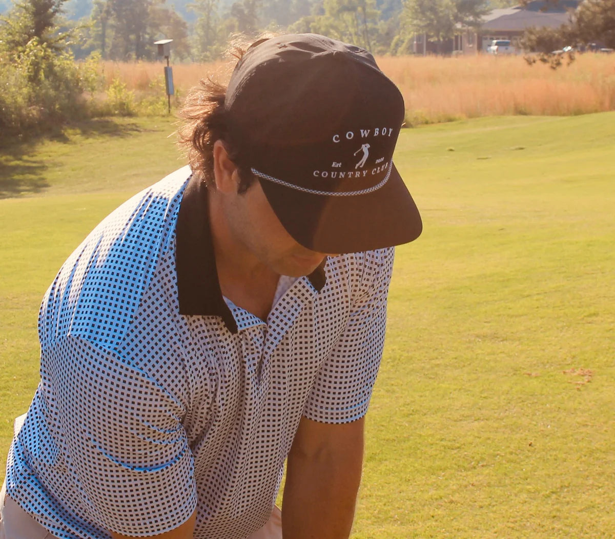 Cowboy Country Club Golfer Roped Hat (Black)