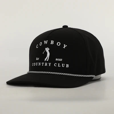 Cowboy Country Club Golfer Roped Hat (Black)
