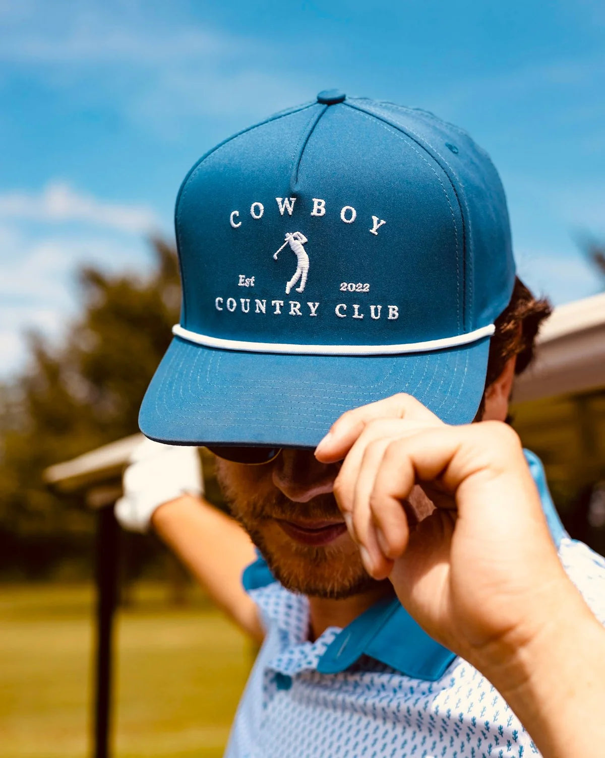 Cowboy Country Club Golfer Roped Hat (Navy)