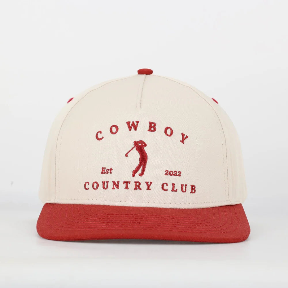 Cowboy Country Club Two Tone Golfer Hat (Red)
