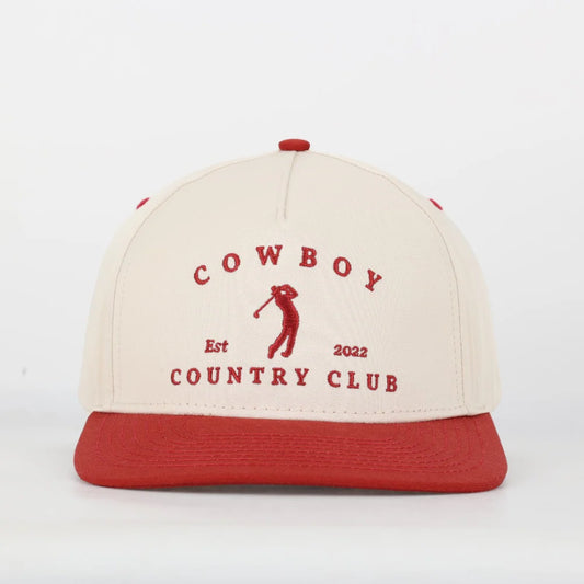 Cowboy Country Club Two Tone Golfer Hat (Red)