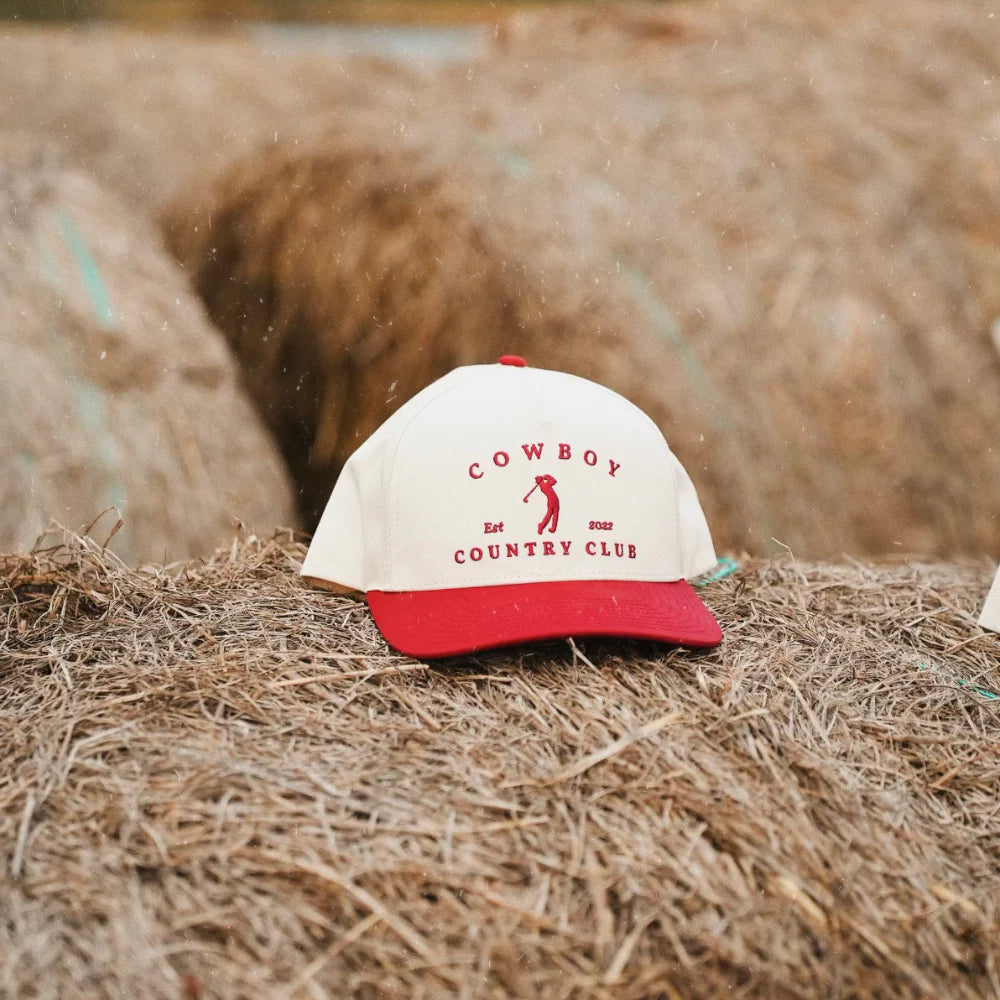 Cowboy Country Club Two Tone Golfer Hat (Red)
